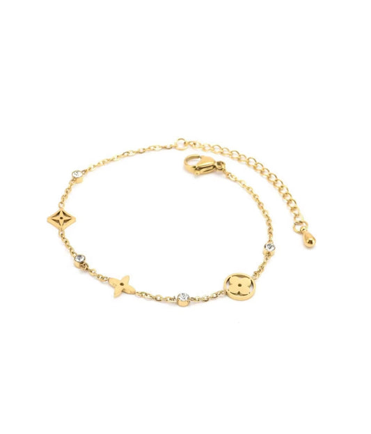 LV Designer 14K Plated Bracelet